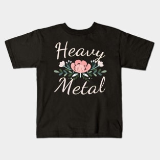 Funny Heavy Metal with Flowers Kids T-Shirt